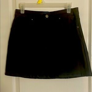 Indigo Rising Coated Denim Style Black Mini Skirt NWOT